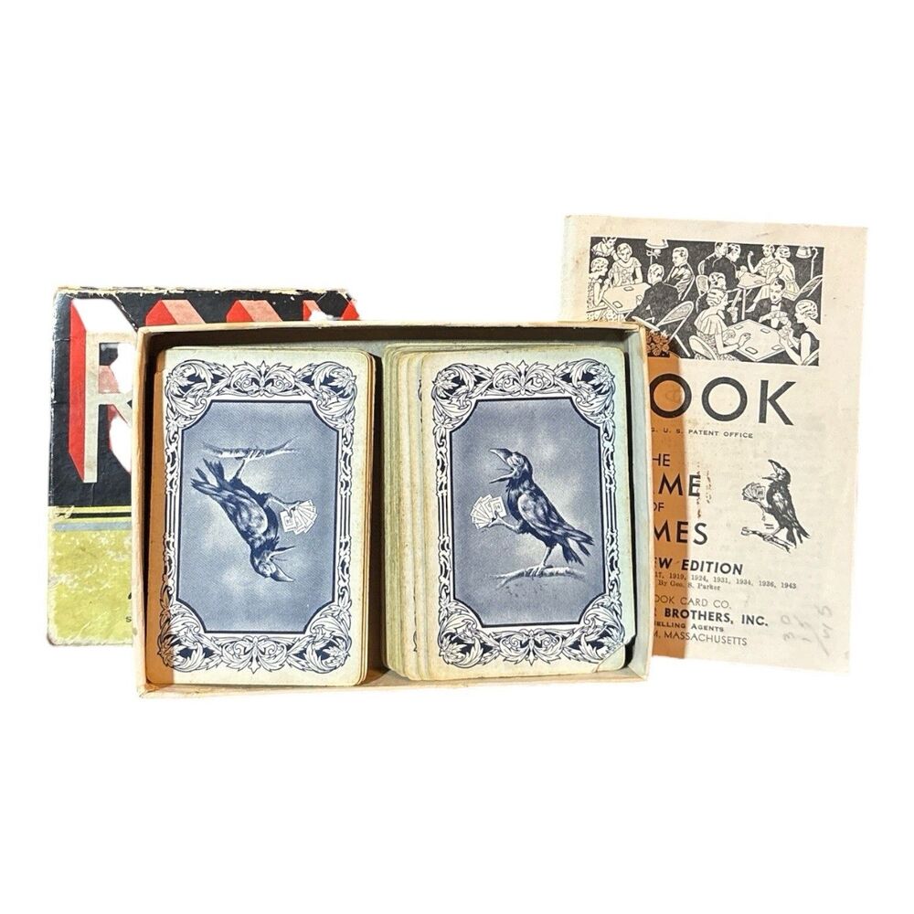 Vintage Rook Game 1943 Cards Box Instructions Complete